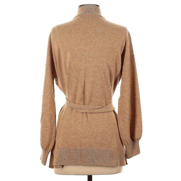 Ralph Lauren Women’s 100% Cashmere Open Belted Cardigan Sweater XS Tan Washable - Picture 4 of 5